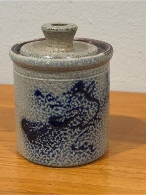 Red Wing Pottery Salt Glaze Crock W/Lid 1998 Blue Bird Matt Wassenaar Stoneware